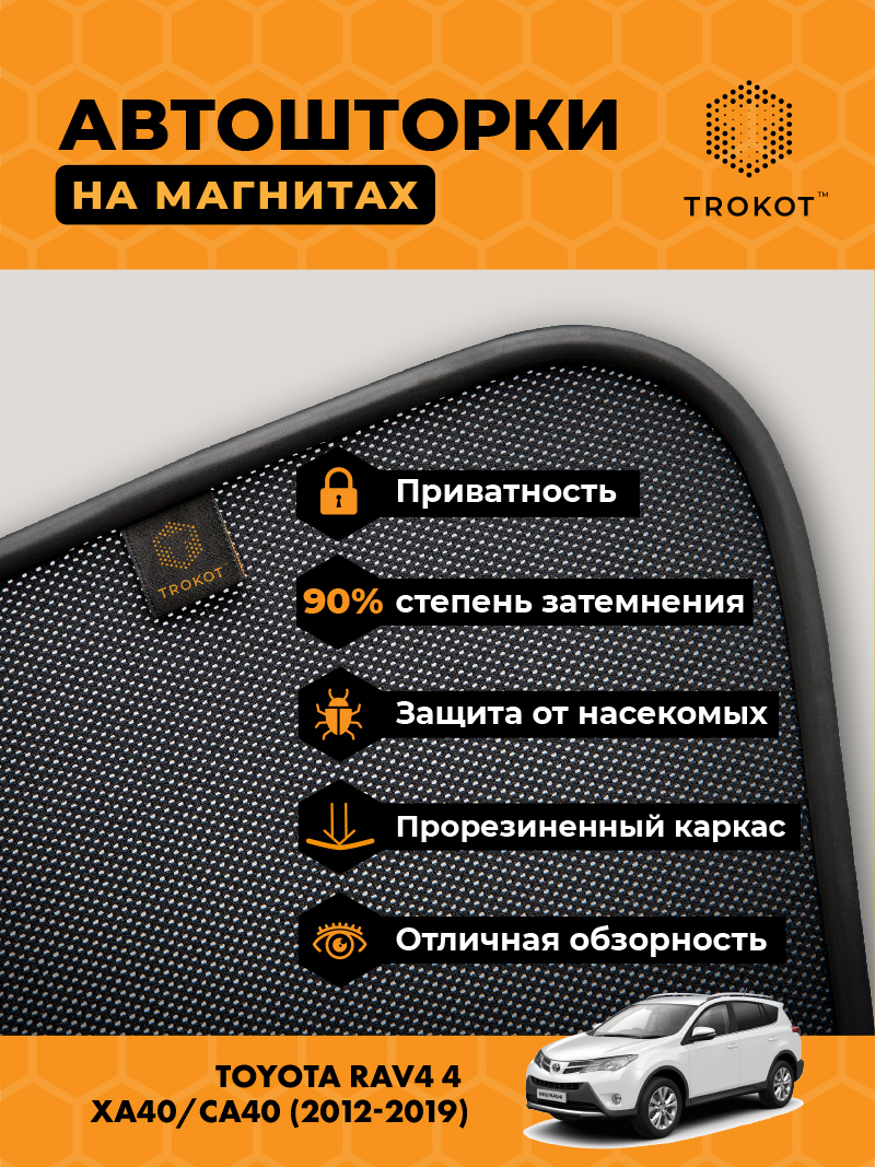 Автомобильные шторки Toyota RAV4 (4) (XA40, CA40) (2012-2019) Внедорожник 5 дв. Комплект на передние двери PREMIUM